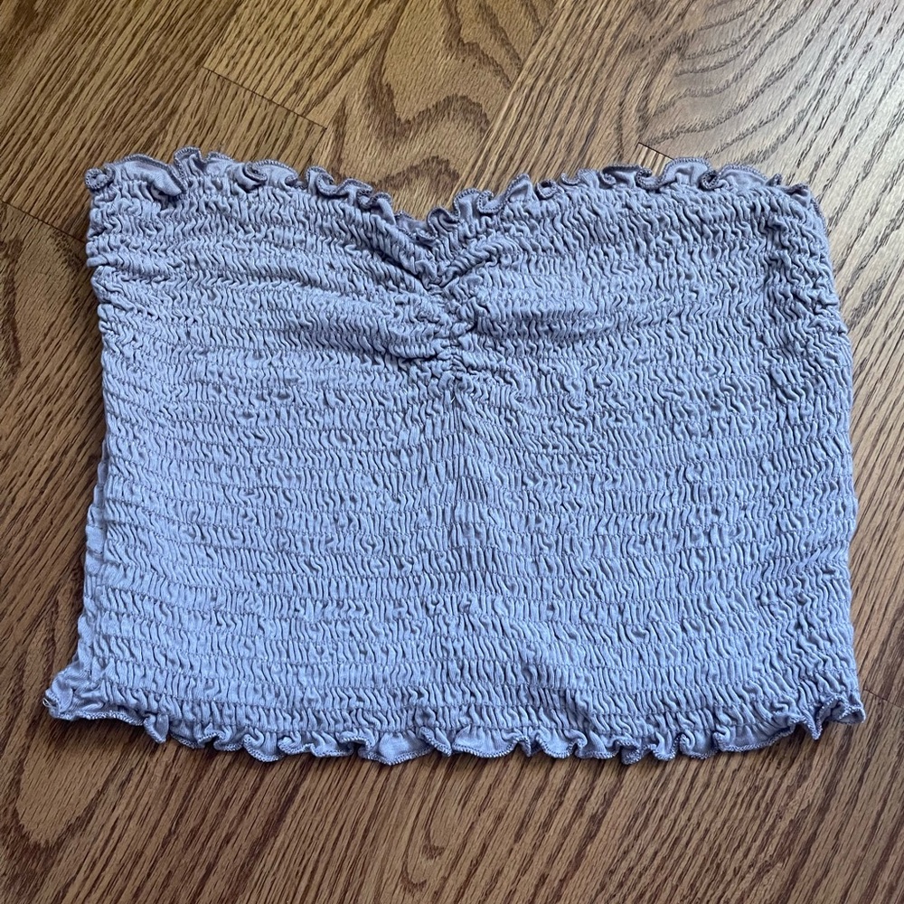 Purple ruched tube top